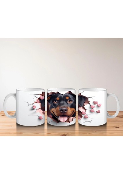 Kalpler Arasında Gülümseyen Doberman – Baskılı Kahve Kupası indirimleri