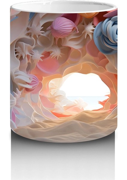 Renkli Çeşitli Kelebeklerden Oluşan Koleksiyon Deseni - Baskılı Kahve Kupası modelleri