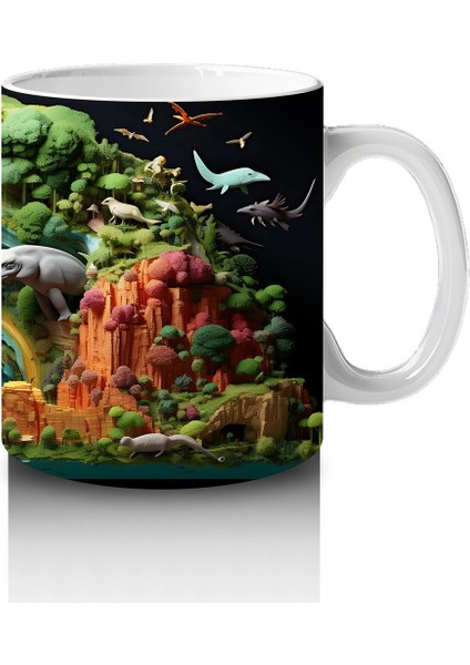 Doğal Lagün Manzarasında Foklar ve Balıklar – Baskılı Kahve Kupası fırsatları