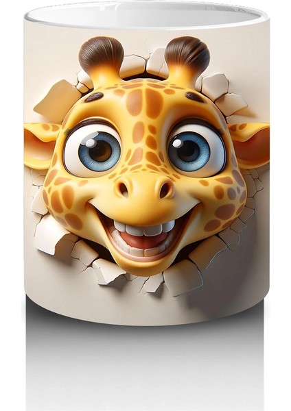 Boynuzlu Gözlüklü Sevimli Zürafa – Baskılı Kahve Kupası modelleri