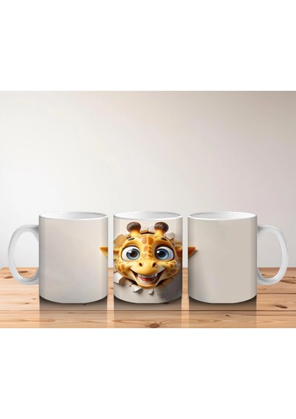 Boynuzlu Gözlüklü Sevimli Zürafa – Baskılı Kahve Kupası indirimleri