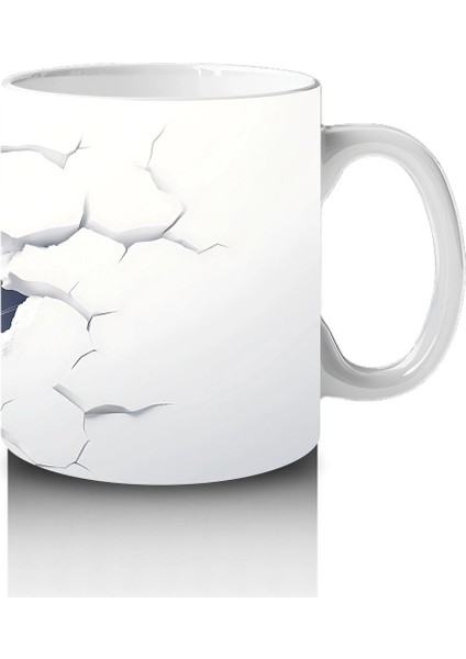 Çatlak Duvardan Bakan Sevimli Beyaz Tavşan – Baskılı Kahve Kupası fırsatları