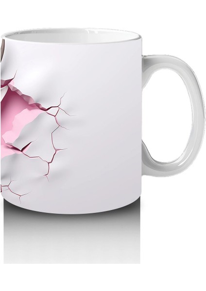 Çatlak Kalpli Duvar Arasında Tek Boynuzlu Keçi – Baskılı Kahve Kupası fırsatları