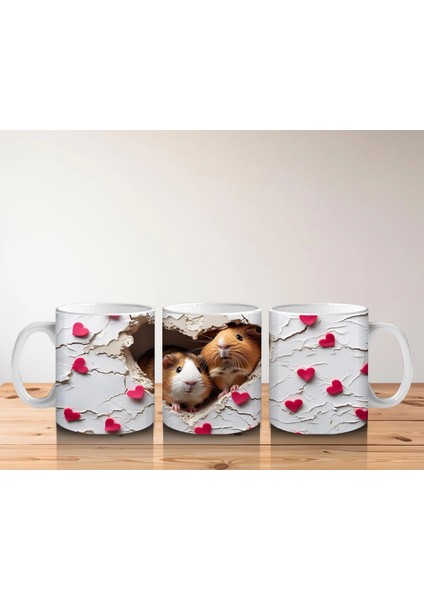 Kalpli Arka Planda Sevimli Kobaylar - Baskılı Kahve Kupası indirimleri
