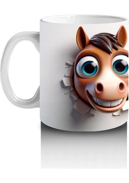 Sevimli Gözlü Ikiz At Maskotları – Baskılı Kahve Kupası fiyatları