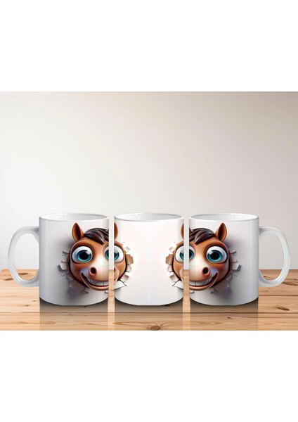 Sevimli Gözlü Ikiz At Maskotları – Baskılı Kahve Kupası indirimleri