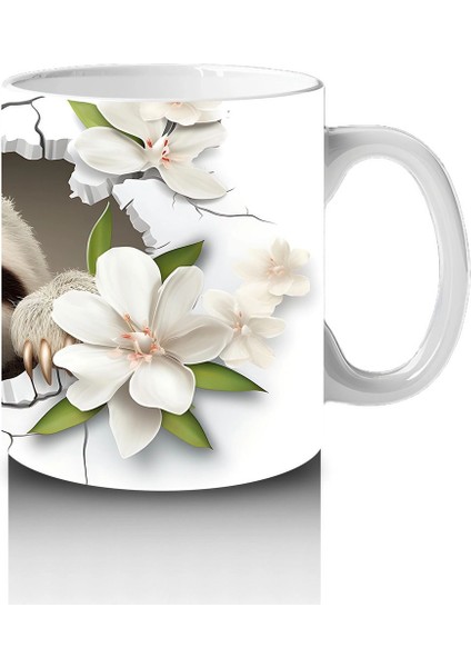 Çatlak Duvar Arasında Gülümseyen Tembel Hayvan – Baskılı Kahve Kupası fırsatları