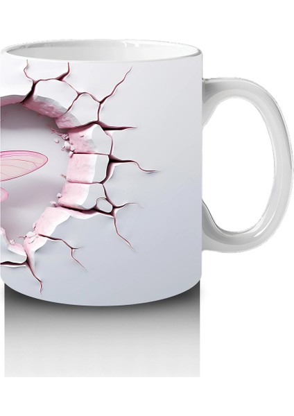 Pembe Damarlı Kalp Desenli Çift Yusufçuk – Baskılı Kahve Kupası fırsatları