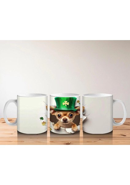 St. Patrick Şapkalı Neşeli Corgi Deseni – Baskılı Kahve Kupası indirimleri