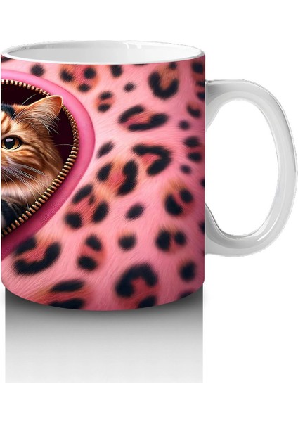 Kalpli Yastığa Sarılmış Sevimli Kedi Çifti – Baskılı Kahve Kupası fırsatları