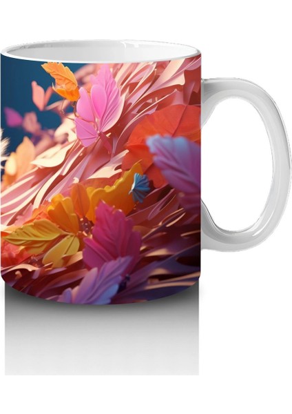 Sonbahar Yaprakları Arasında Mavi Gözlü Kedi – Baskılı Kahve Kupası fırsatları