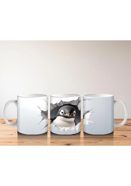 Çatlak Duvardan Bakan Meraklı Penguen – Baskılı Kahve Kupası indirimleri