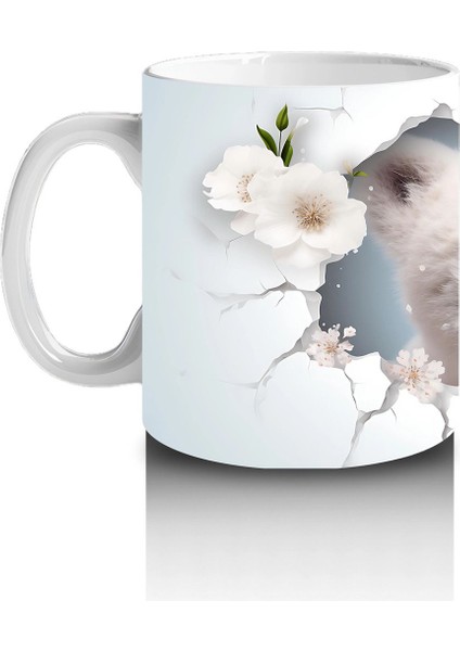 Beyaz Çiçekler Arasında Bakan Kutup Ayısı – Baskılı Kahve Kupası fiyatları