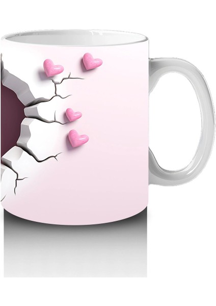 Pembe Duvar Arasında Romantik At Figürü – Baskılı Kahve Kupası fırsatları