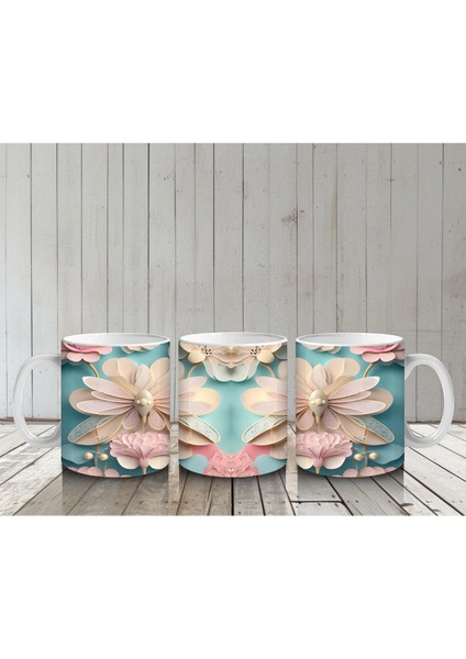 Simetrik Rölyef Kelebek Deseni – Baskılı Kupa