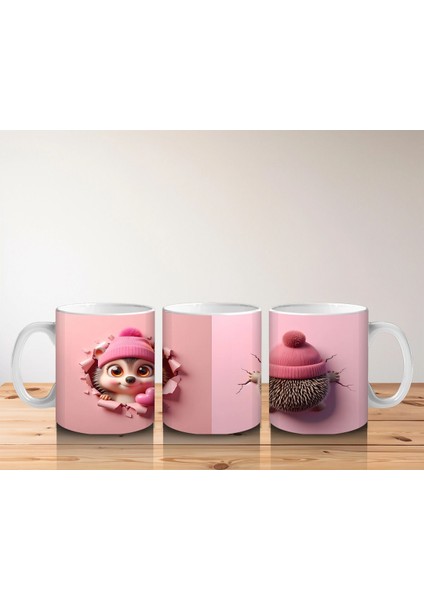 Sevimli Bebek ve Bere Takmış Oyuncak Kirpi – Baskılı Kahve Kupası indirimleri