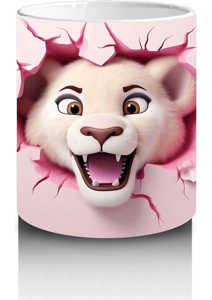 Pembe Kalplerle Süslenmiş Sevimli Köpek – Baskılı Kahve Kupası modelleri