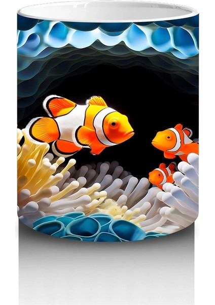 Mercan Kayalıklarında Palyaço Balıkları – Baskılı Kahve Kupası modelleri