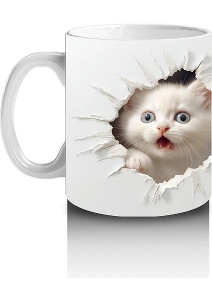 Kırık Duvar Arasında Sevimli Yavru Kedi – Baskılı Kahve Kupası fiyatları