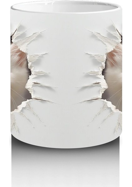 Kırık Duvar Arasında Sevimli Yavru Kedi – Baskılı Kahve Kupası modelleri