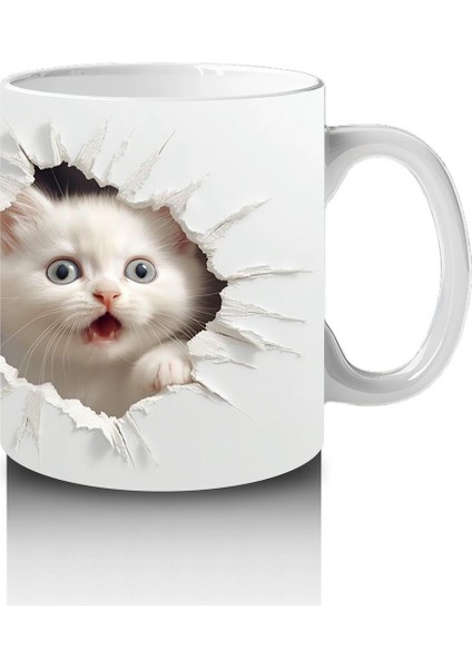 Kırık Duvar Arasında Sevimli Yavru Kedi – Baskılı Kahve Kupası fırsatları