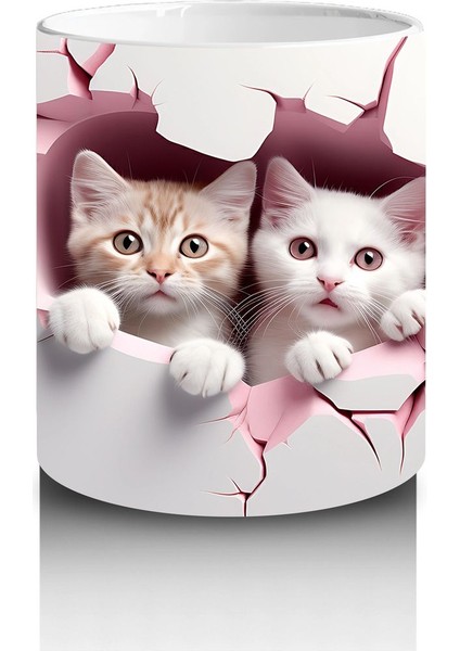 Kırık Duvar Arasında Aşık Kediler – Baskılı Kahve Kupası modelleri