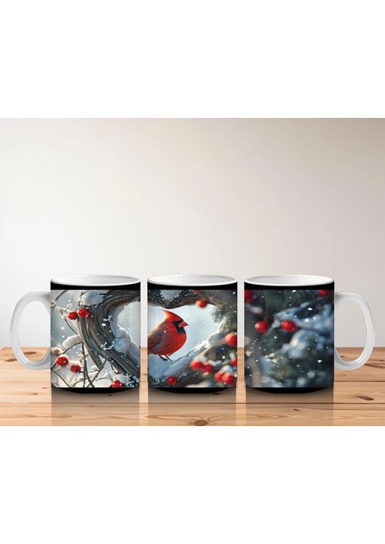 Kış Manzarasında Kardinal Kuşları – Baskılı Kupa indirimleri