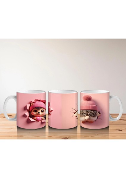 Sevimli Kız ve Bere Detaylı Kalp Çatlak – Baskılı Kupa Bardak indirimleri