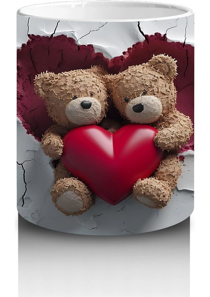 Kalpli Yastık Tutan Sevimli Ayıcıklar – Baskılı Kahve Kupası modelleri