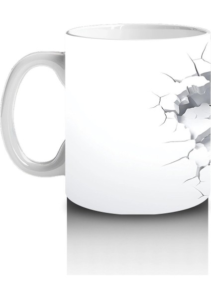 Duvarı Delen Meraklı Tavşan – Baskılı Kahve Kupası fiyatları