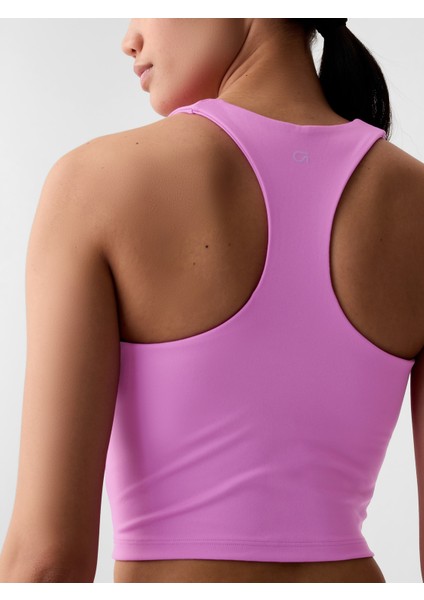 Kadın Pembe Halter Yaka Crop Spor Üst fırsatları