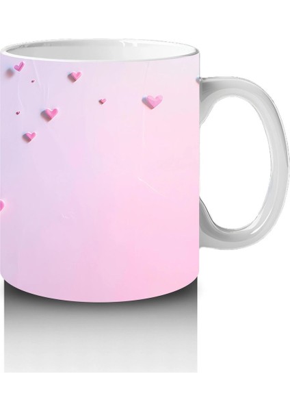 Pembe Kalpler Arasında Uçan Mavi Köpek Balığı – Baskılı Kahve Kupası fırsatları