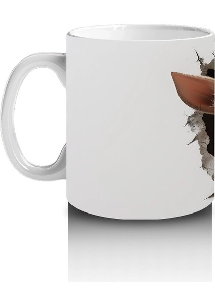 St. Patrick Şapkası Takmış Sevimli Geyik Yavrusu – Duvarı Delen 3D Kupa Tasarımı fiyatları