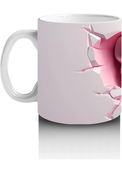 Kalpli Pembe Çatlak Duvar Arasında Aşk Teması – Baskılı Kahve Kupası fiyatları