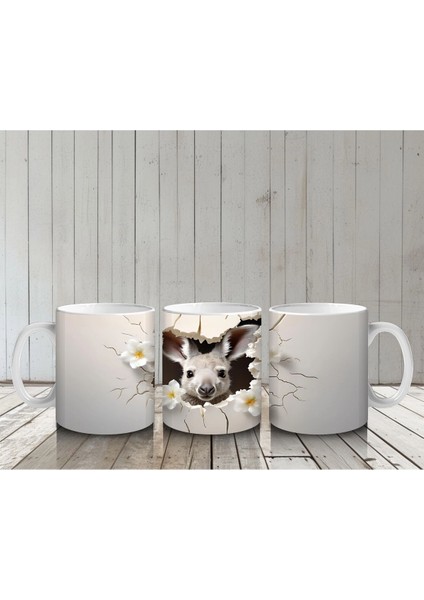 Kırık Duvar Arasında Sevimli Geyik – Baskılı Kahve Kupası