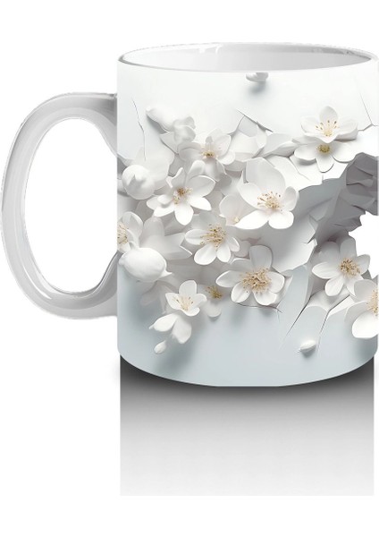 Beyaz Çiçekler Arasında Gülümseyen Yavru Köpek – Baskılı Kupa fiyatları