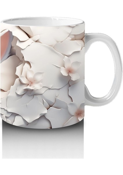 Çiçeklerin Arasında Beyaz Tavşan – Baskılı Kahve Kupası fırsatları