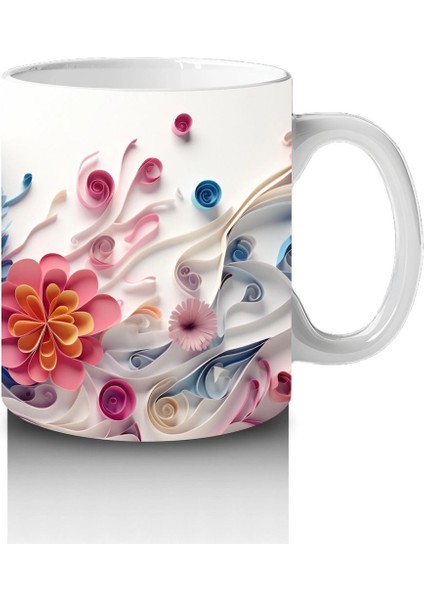 Çiçeklerle Süslenmiş Tatlı Kedi – Baskılı Kahve Kupası fırsatları