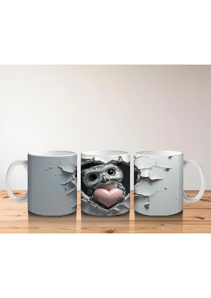 Kalpli Çatlak Duvar Arasında Baykuş – Baskılı Kahve Kupası indirimleri