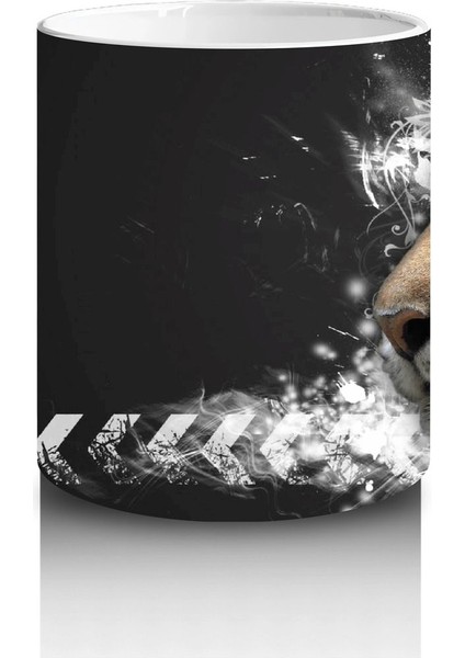 Siyah Zemin Üzerinde Kaplan Portresi – Baskılı Kahve Kupası modelleri