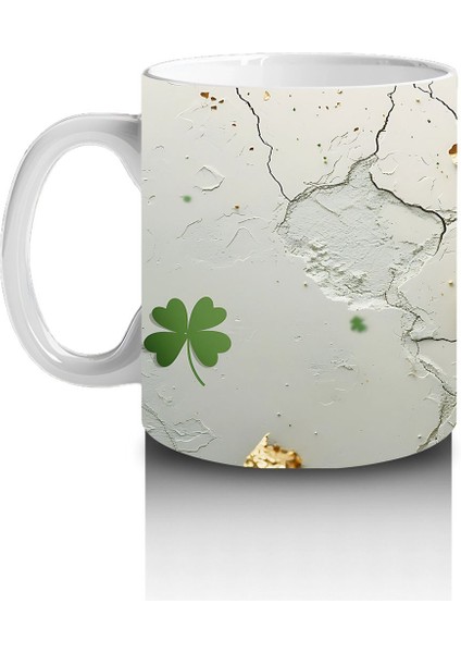 Şapkalı Tavşan ve Yonca Süsleri – Baskılı Kahve Kupası fiyatları