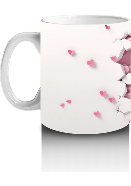 Kalp Yapraklı Ağaç Önünde Tatlı Tavşan – Baskılı Kahve Kupası fiyatları