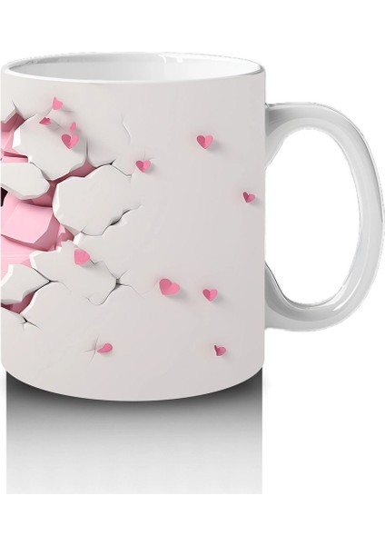 Kalp Yapraklı Ağaç Önünde Tatlı Tavşan – Baskılı Kahve Kupası fırsatları