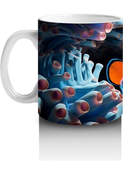 Dalgalar Içinde Neşeli Palyaço Balığı – Baskılı Kahve Kupası fiyatları