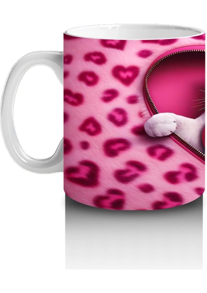 Kalpli Yastık Tutan Beyaz Kedi – Baskılı Kahve Kupası fiyatları