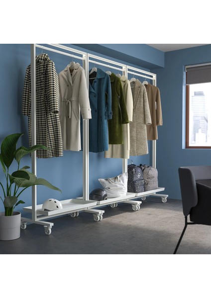 Mıttzon Panel Iskeleti 85 x 205 x 50 cm Beyaz Tekerlekli Ofis Düzenleyici