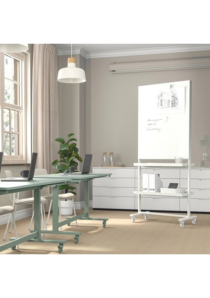 Mıttzon Panel Iskeleti 85 x 205 x 50 cm Beyaz Tekerlekli Ofis Düzenleyici