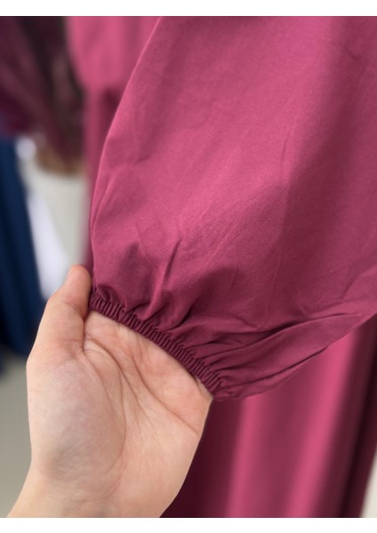 Maruna Poplin Pileli Düğmeli ELBISE-NA2404 Bordo modelleri