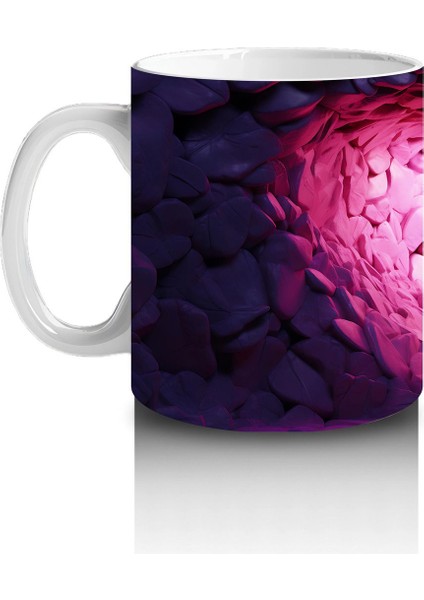 Kalp Şeklinde Işıltılı Taşlar Arasında Kelebek – Baskılı Kahve Kupası fiyatları