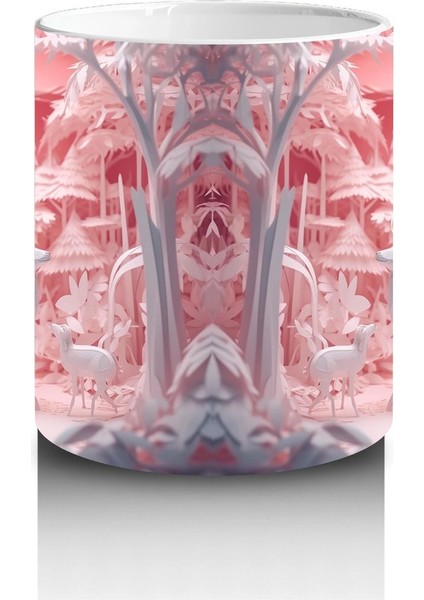 Kitaplık Önünde Oturan Meraklı Kedi – Baskılı Kahve Kupası modelleri